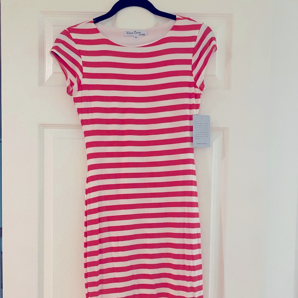 NWT cotton jersey striped dress.